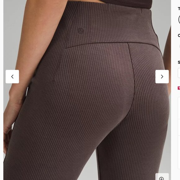 NWT Ribbed Softstreme Zip-Leg HR Crop 25" Sz 6 - Picture 4 of 9